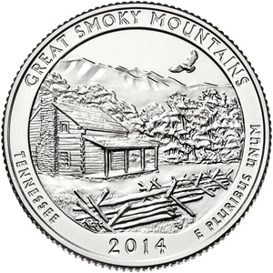 2014 Quarter - S - Great Smoky Mountains - Silver Proof reverse